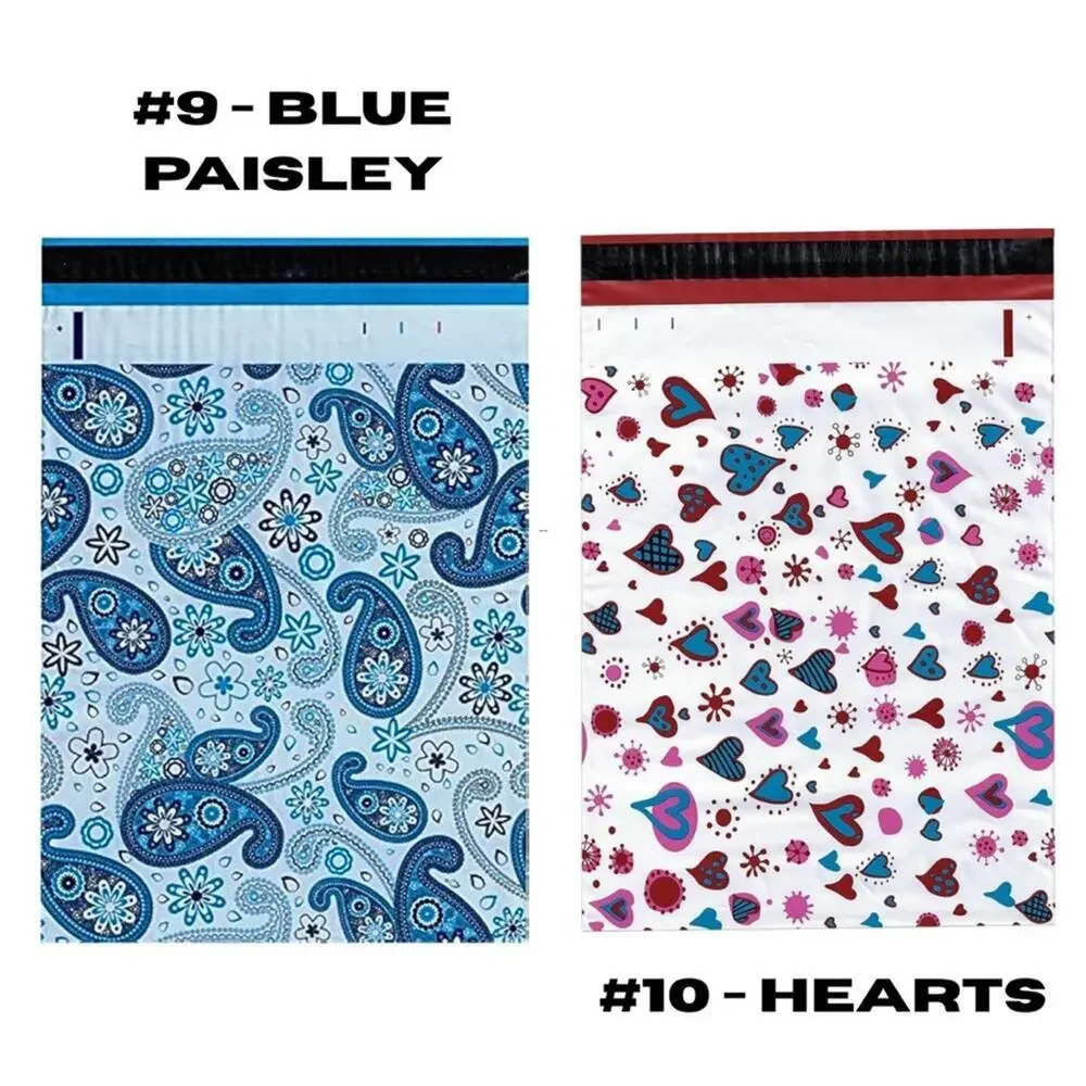 40 Colorful Poly Mailers Pack ~ Choose Your Prints